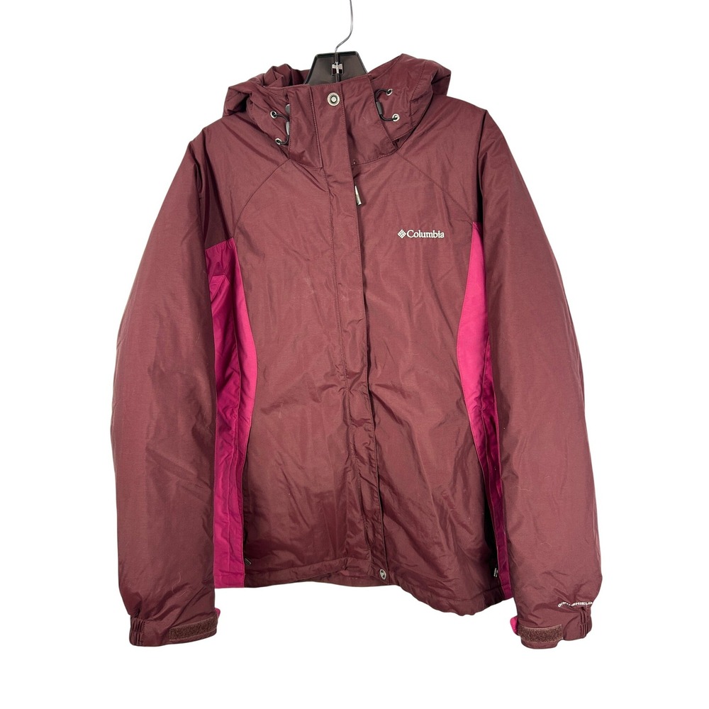 Columbia Omni-Shield Hooded Jacket Burgundy‎ Pink Gorpcore Wind Resistant Large